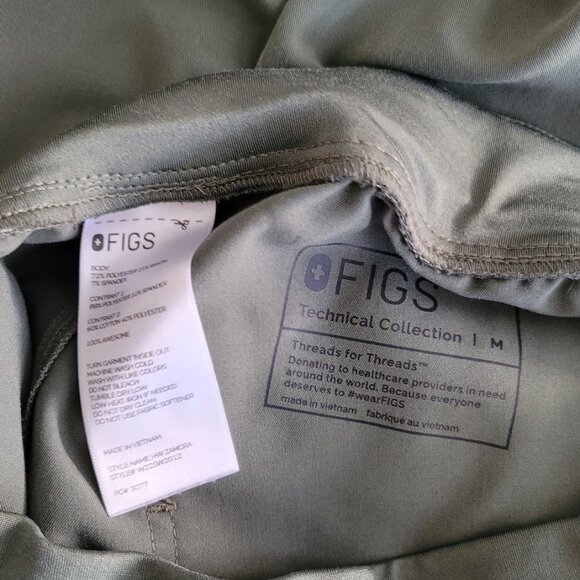 Moss Green Figs High Waisted Zamora Jogger Scrub Bottoms - Picture 2 of 6